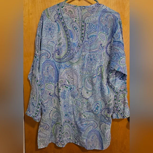 Liz Claiborne Blue and Green Paisley Swimwear Tunic M - Picture 3 of 3